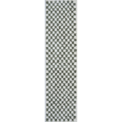 Moodi Modern Shaggy Area Rug Checkered Design