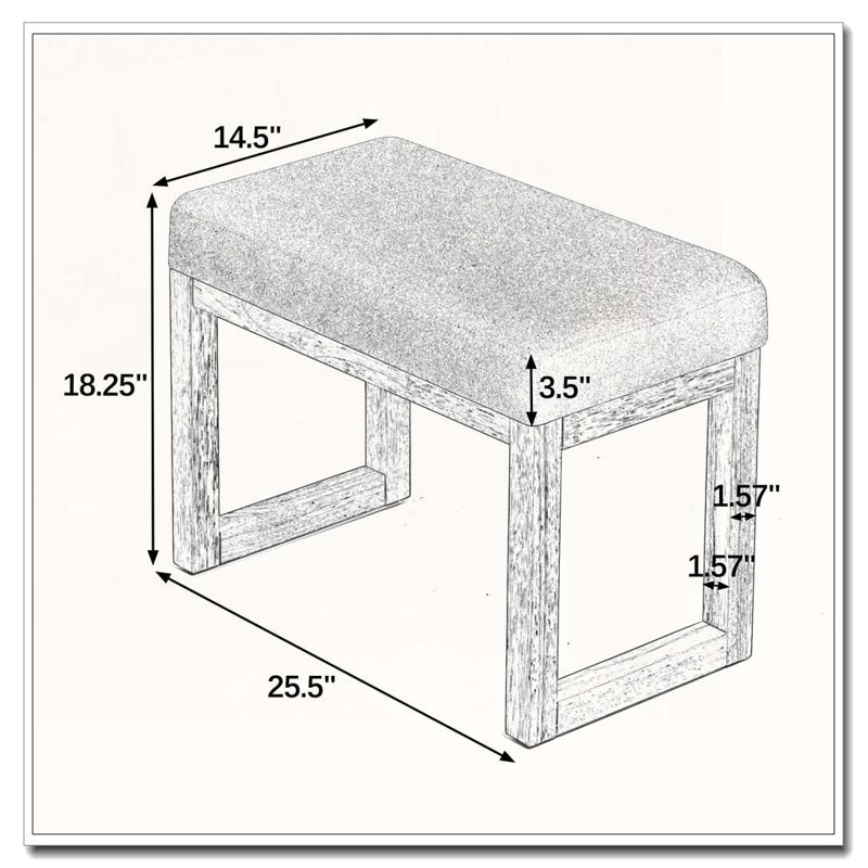 Upholstered Shoe-changing Bench, Beige