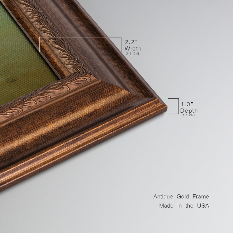 Verde Vision - Reproduction de photo sur toile, H 25 po x l 45 po x P 1 po, Or Atique