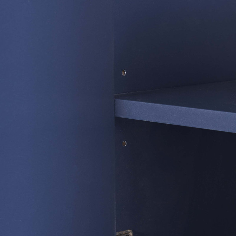Joshveer Modern Sideboard Elegant Buffet Cabinet with Large Storage Space for Dining Room, Entryway, Navy / Gold