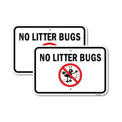 No Litter Bugs Aluminum Sign