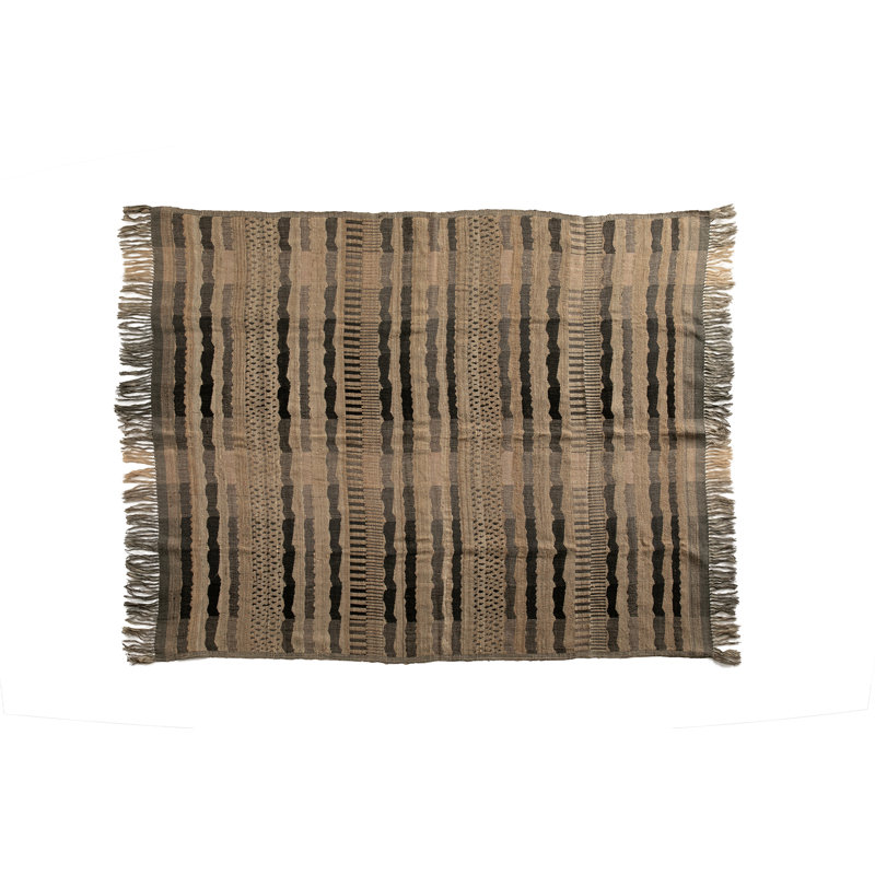 Wool Blend Throws Hand Woven Throw Blanket