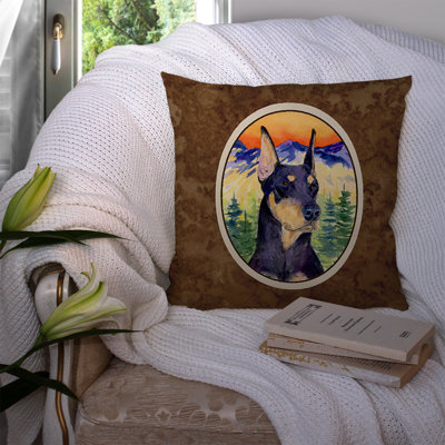Coussin intérieur/extérieur brun doberman