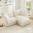 Chenille loveseat with Upholstered Cushion and Convertible Ottoman-1733868094
