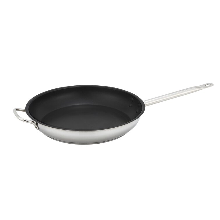 Winco - SSFP-12NS - 12 in Non-Stick Stainless Steel Fry Pan