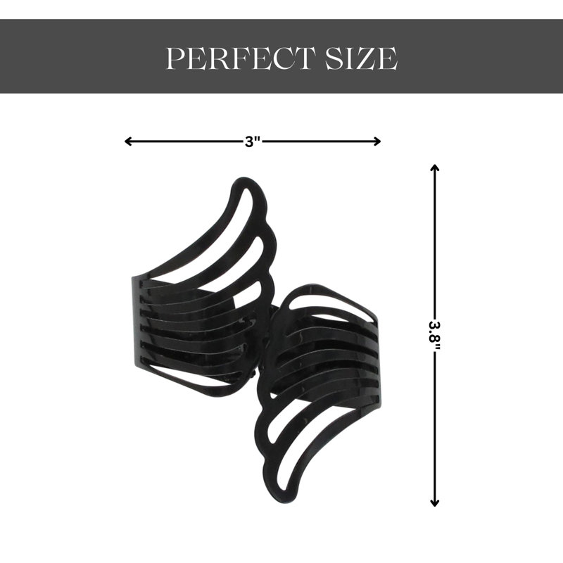Angel  Metal Wings Curtain Tieback – Elegant and Durable Design, Black