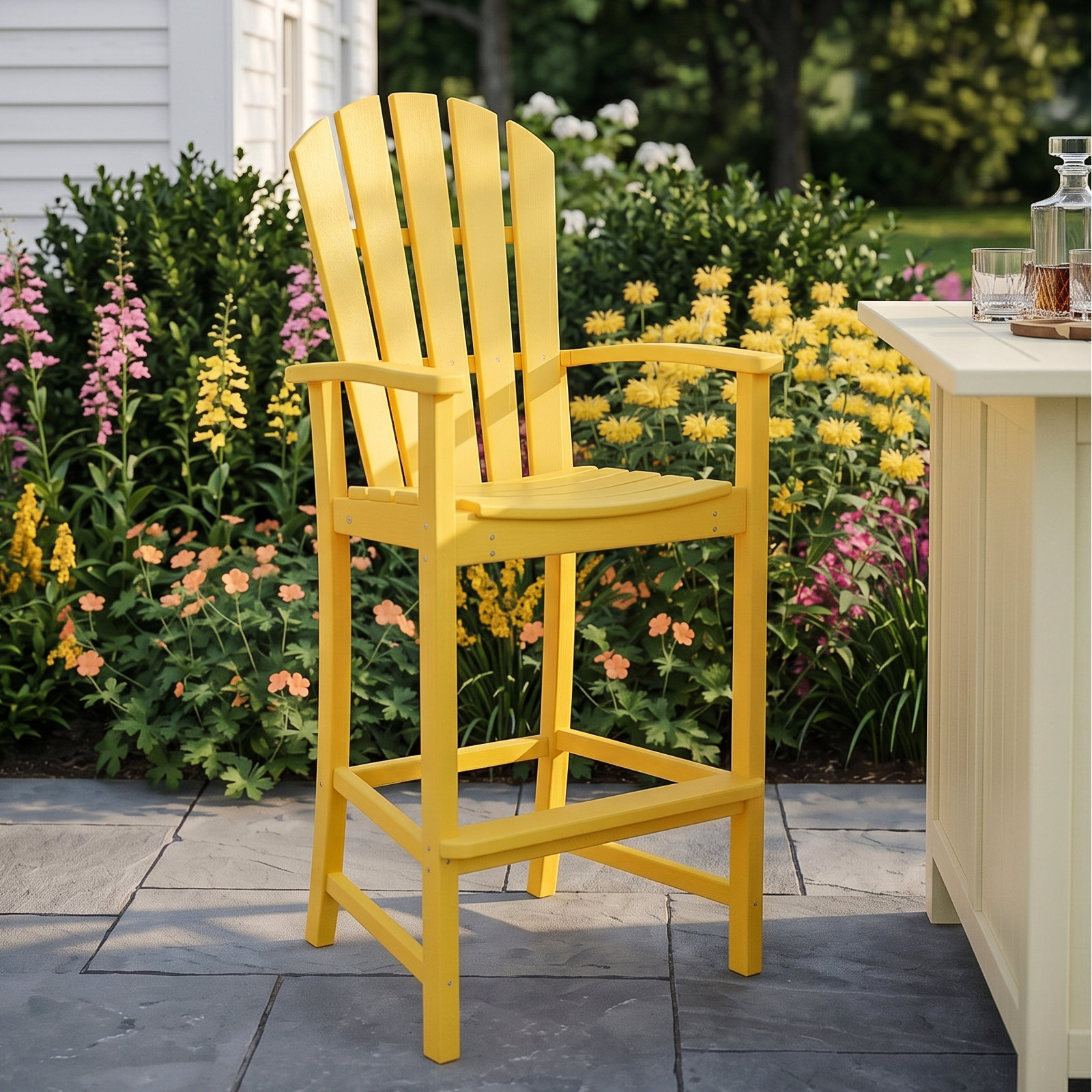 POLYWOOD® Palm Coast Patio Bar Stool, Lemon