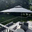 Parasol de patio extérieur carré avec roulettes 132 po Skaiste, gris-1823290523