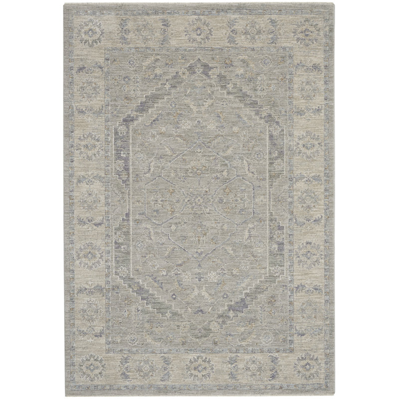 Tapis traditionnel gris Ryann, Rectangle 3 pi 11 po x 5 pi 11 po
