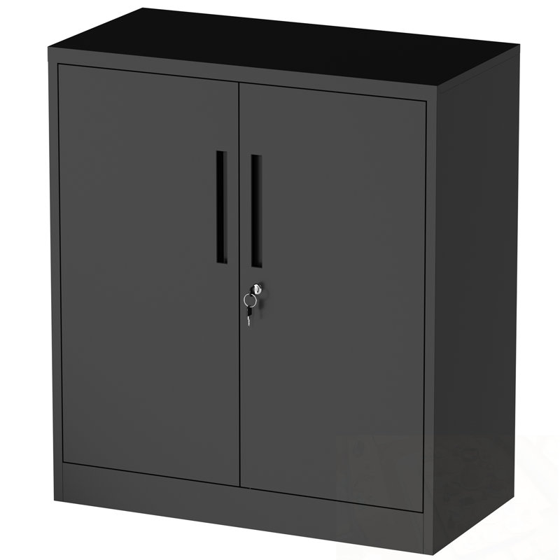 Armoire de rangement en métal avec 2 portes et 2 tablettes réglables