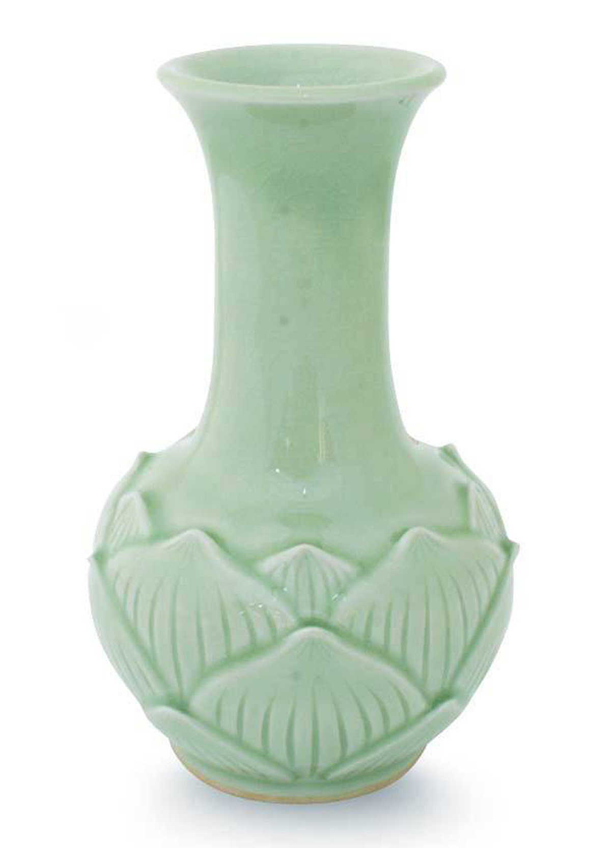 Jade Lotus Ceramic Vase