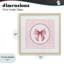 «Pink Bow» avec impression circulaire encadrée de guingan sous verre, design par Christine Simpson Art-1267228502-1267228496