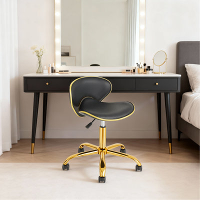 Salon Stool Chair,rolling Stool,hydraulic Hair Salon Chairs,height Adjustable,360 Degrees Rolling Swivel Lash Tech Chair,ergonomic With Backrest Wheels For Tattoo Massage Facial Spa(black2)