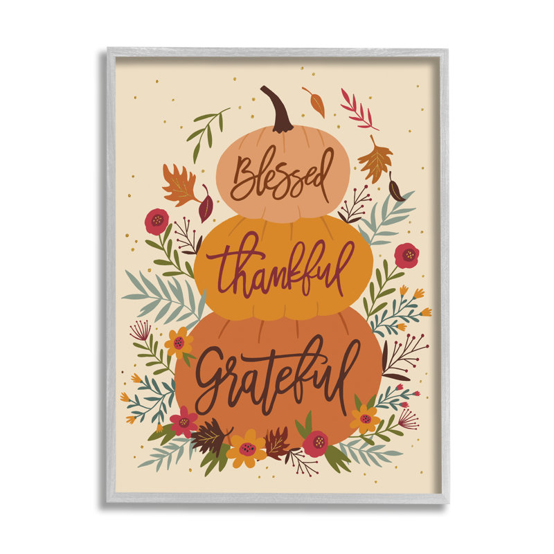 «Blessed Thankful Grateful Sentiments» par Nina Seven - Art textuel, H 30 po x l 24 po, Estampe numérique Farmhouse