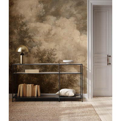 Antique Painted Clouds Wall Mural | Vintage Sky Landscape Wallpaper | Non-Woven or Peel and Stick