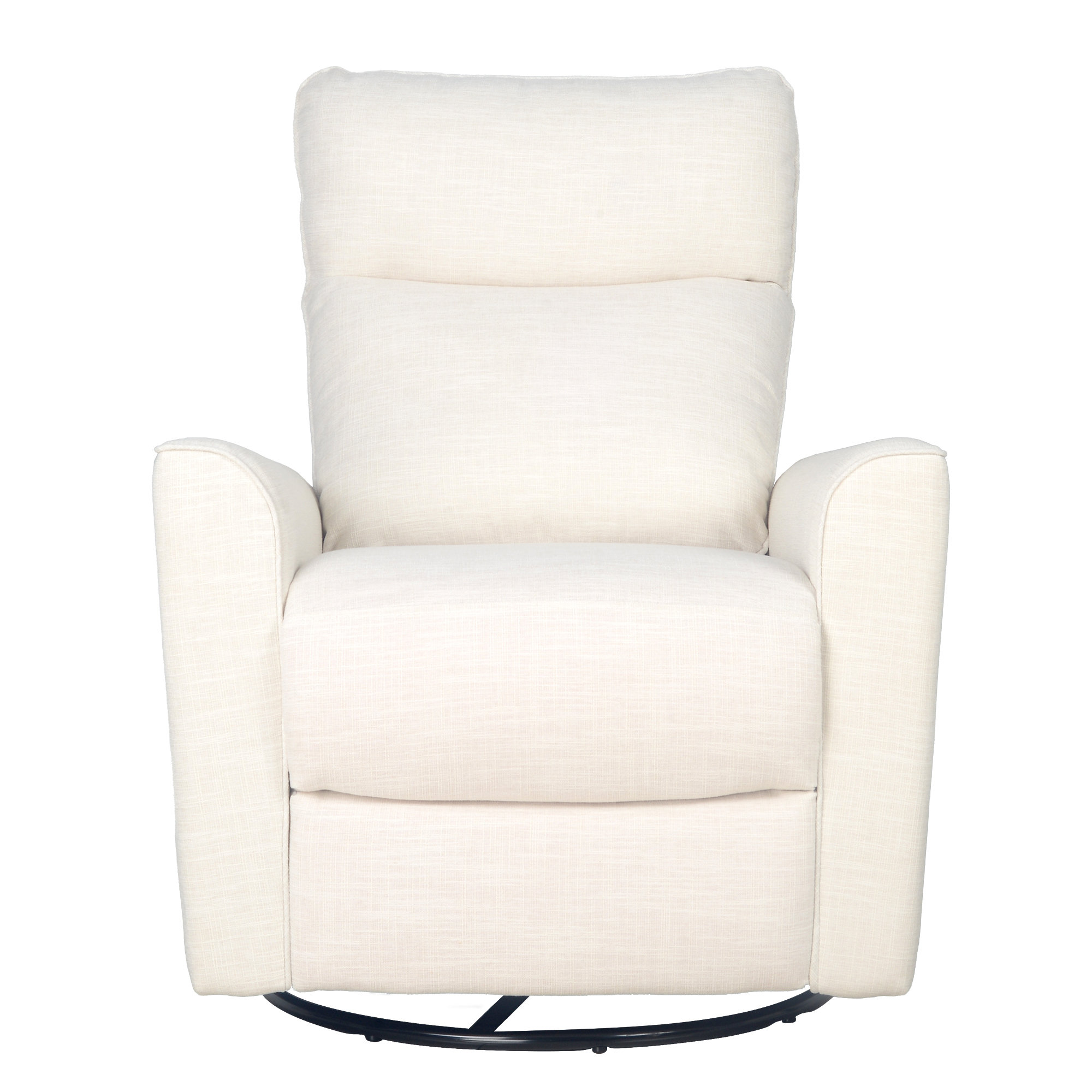 Soho Swivel Glider, Ivory Polyester Blend