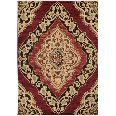 Tapis oriental rouge/noir bernièce