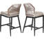 2 tabourets de bar à hauteur de comptoir tissés gris-1642587988
