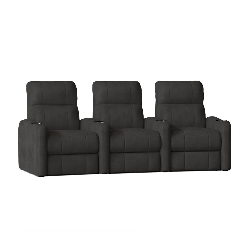 Rangée de sièges de cinéma maison (rangée de 3), Anthracite Smartsuede, Électrique