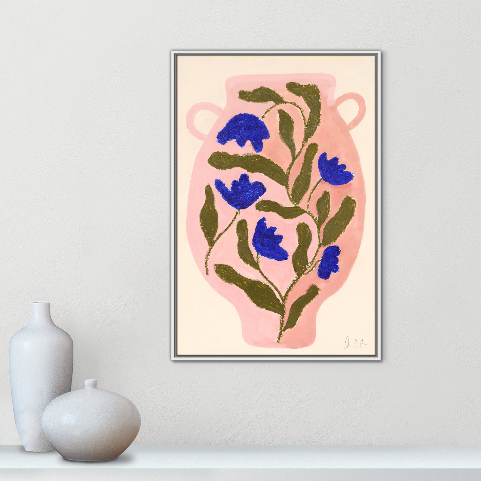 Vase No. 01 Print by Camilla Bergqvist, 37.5" H x 25.5" W, White