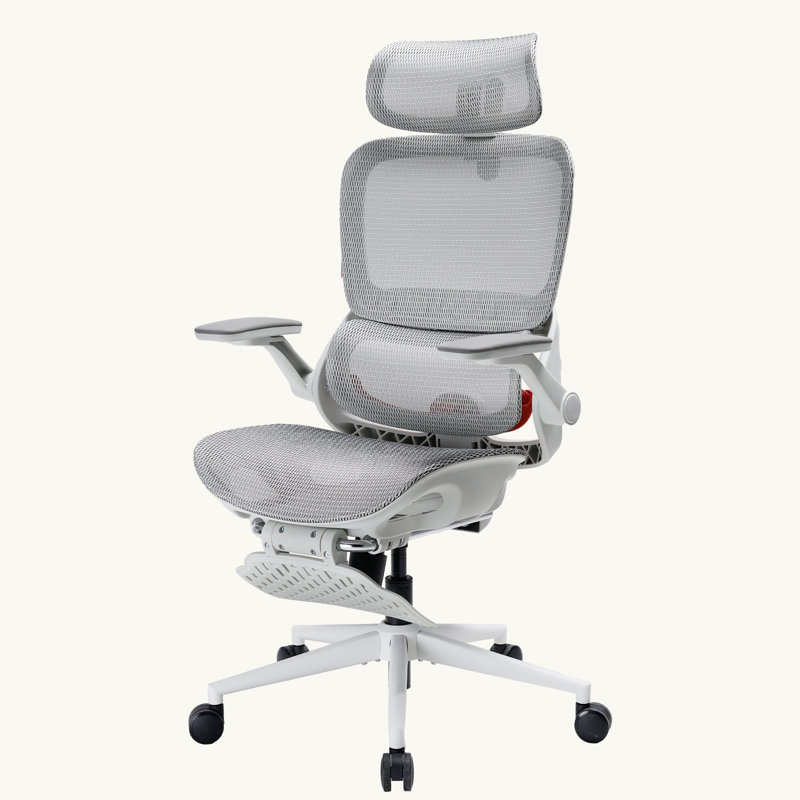  Fauteuil de bureau ergonomique avec repose-pieds B100 Pro, Blanc