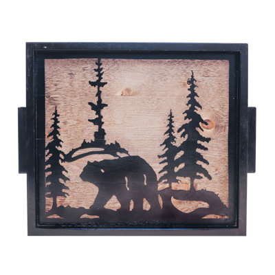 Plateau en bois Cloteal Bear Scene