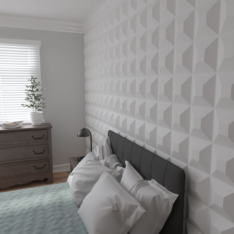 Panneau mural 3D 19,625 "x 19,625" en blanc (paquet de 20)