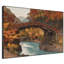Très grand reproduction d'art sur toile - Scène de forêt d'automne avec pont rouge au-dessus d'une rivière pour le salon ou la chambre à coucher - «Assemblage requis du cadre (cadre non fini)»-129758467