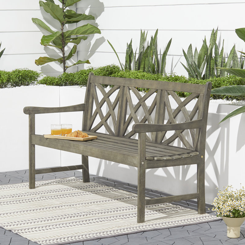 Manchester 5ft Acacia Wood Outdoor Bench, Gray