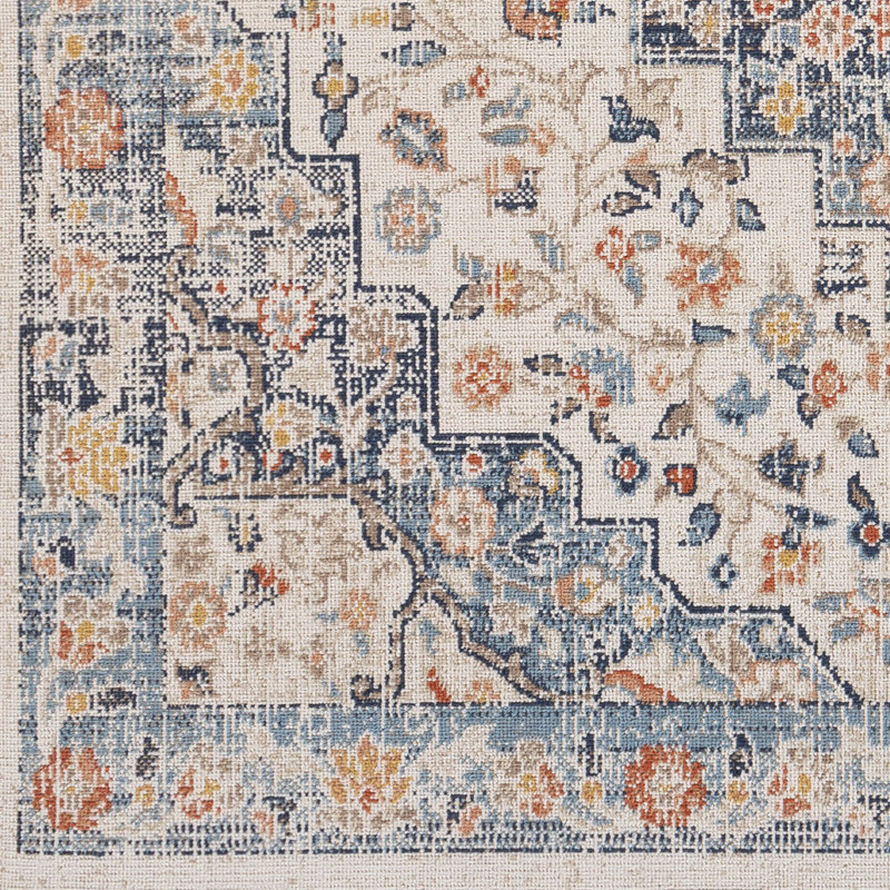 Ashraf Traditional Boho Dark Blue Area Rug, Runner 80 x 220cm