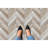 Retro 12" x 12" 1.5mm Vinyl Tile - Whitewash Chevron