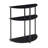Beckett 23.75" Black Glass Console Table with Shelves