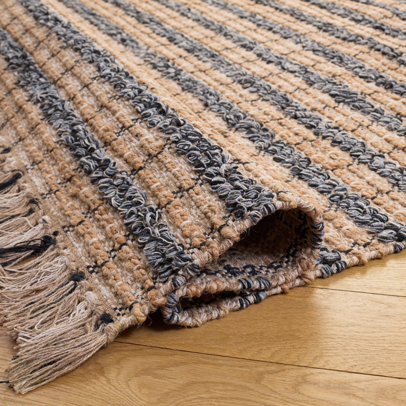 Holten Hand Woven 0.85 Jute 0.15 Cotton Checkered Rug, Rectangle 3' x 5'