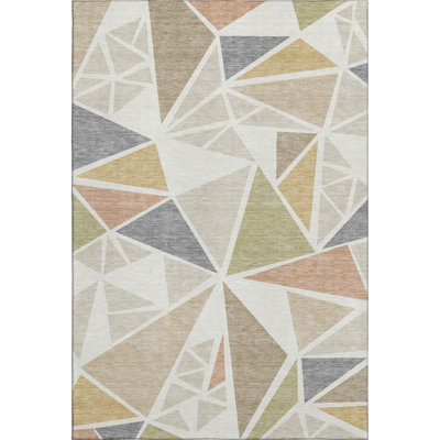 Premium Machine Washable Ketterer AMF1039 Geometric Rug