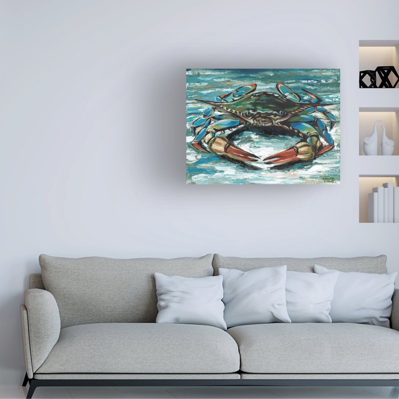 Art sur toile Carolee Vitaletti «Blue Palette Crab II», H 35 po x l 47 po
