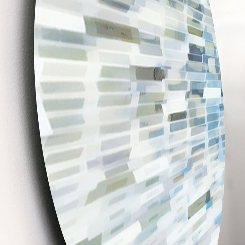 Abstract Wall Decor on Metal, Blue/Gray