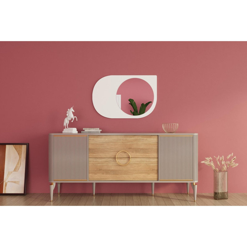 Élégant miroir mural 23,6 po x 35,4 po x 0,9 po | 100% panneau de fibres à densité moyenne avec finition écologique Flotale-E | Design blanc moderne, parfait pour la décoration intérieure et rehaussant la lumière dans n'importe quelle pièce | Ajout élégant et fonctionnel
