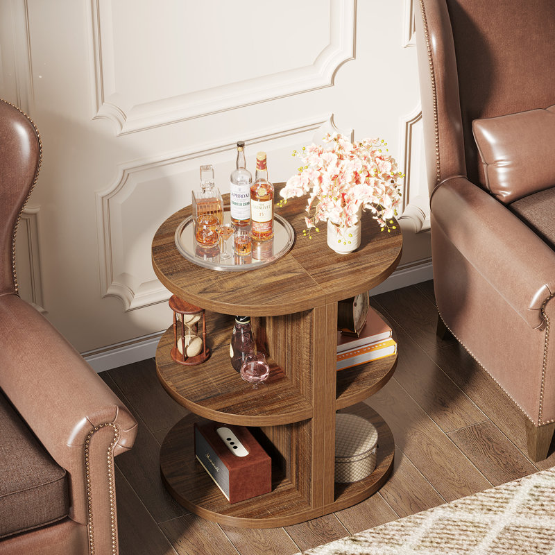 Halethorpe Floor Shelf End Table with Storage