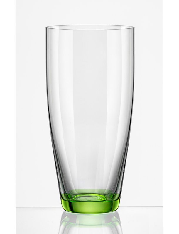 Rainbow Glass Table Vase, Green, 9.8" H x 4.62" W