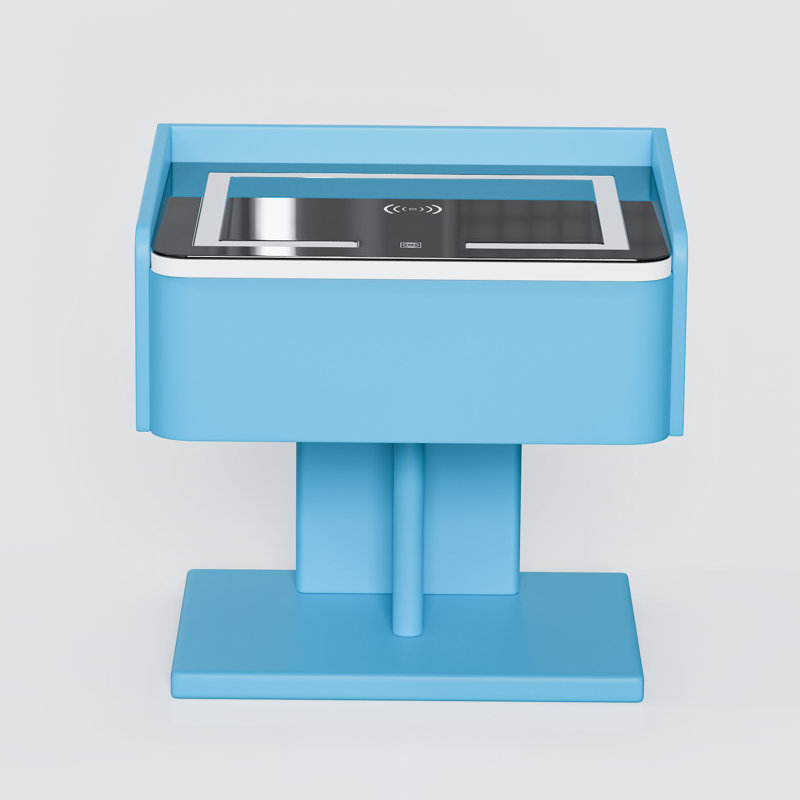 Table de chevet intelligente avec éclairage 3 couleurs, chargement sans fil, haut-parleurs USB et Bluetooth