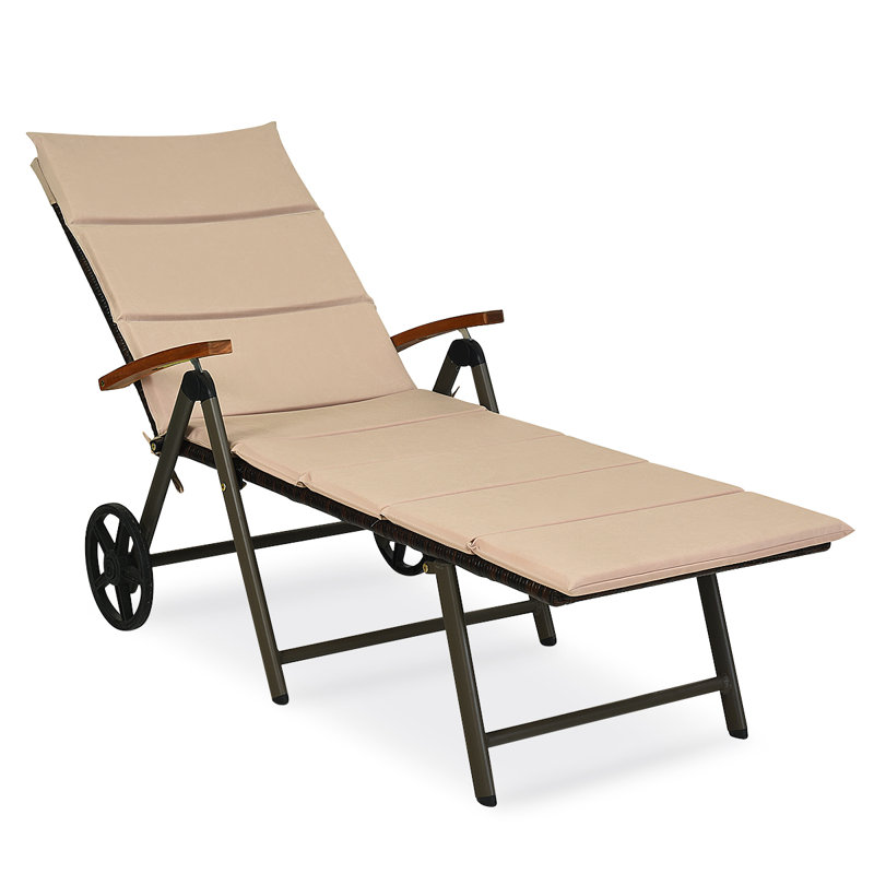 Chaise longue inclinable 73 po Nob Hill, Beige, Noir, noir, noir, noir