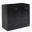 Meuble-lavabo noir 36 po (lavabo non inclus)