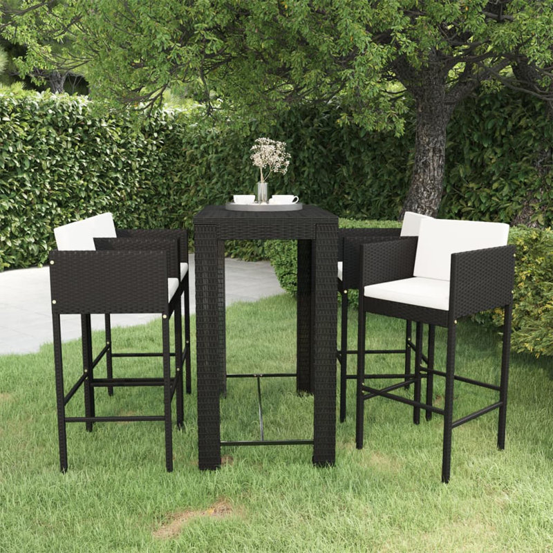 Bar Set Steel Frame Material, White, Black