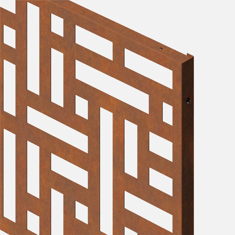 Veradek Corten Steel 76" Freestanding Outdoor Privacy Screen