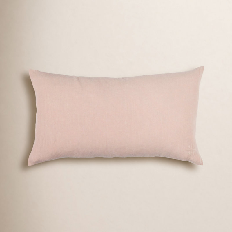 Simple Linen Pillow Cover & Insert, Blush, Rectangle 12" H x 22" W