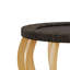 Table basse ronde ronde en bois massif de 35,43 po avec pieds courbés et table d'appoint Boho pour la salle à manger, la cuisine et le salon, brun noir-1469725519