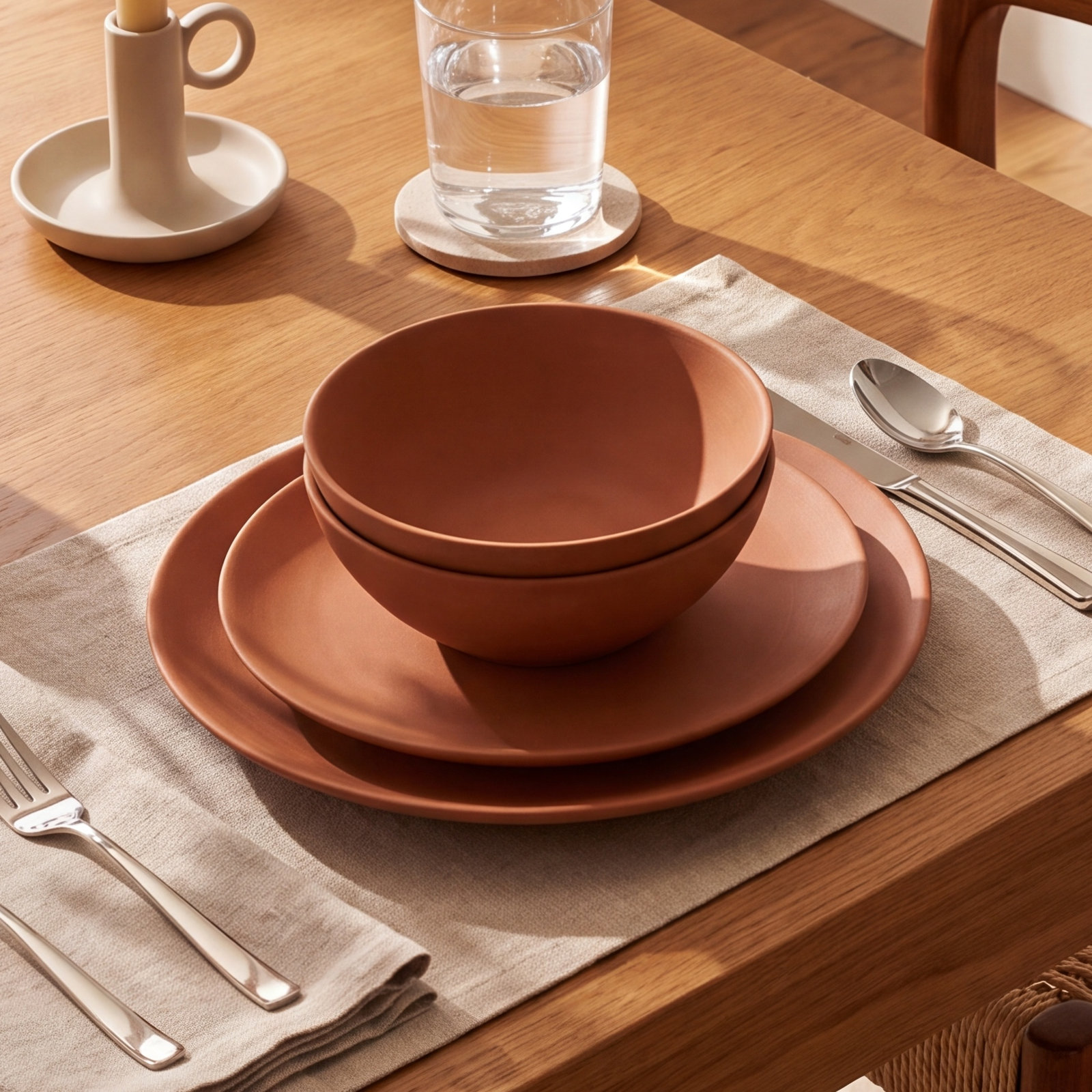 Ceramic Dinnerware Set, Orange