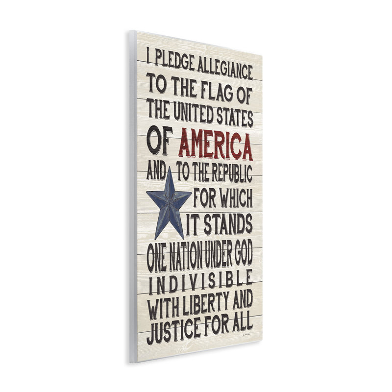 «Pledge of Allegiance», reproduction d'impression sur toile, H 15 po x l 10 po