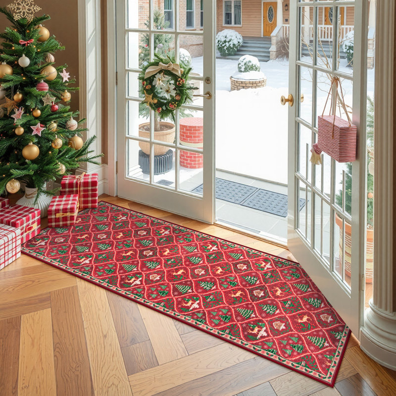 Laziya Christmas Rug, Tapis de couloir 2 pi x 6 pi