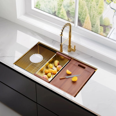 32X19 Inch  Undermount Kitchen Sink 16 Gauge Stainless Steel Single Bowl Kitchen Sink